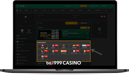 Select deposit method